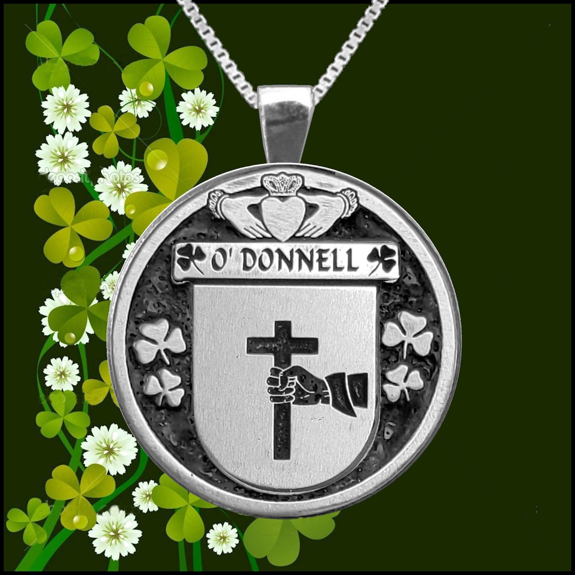 O'Donnell Irish Coat of Arms Disk Pendant, Irish
