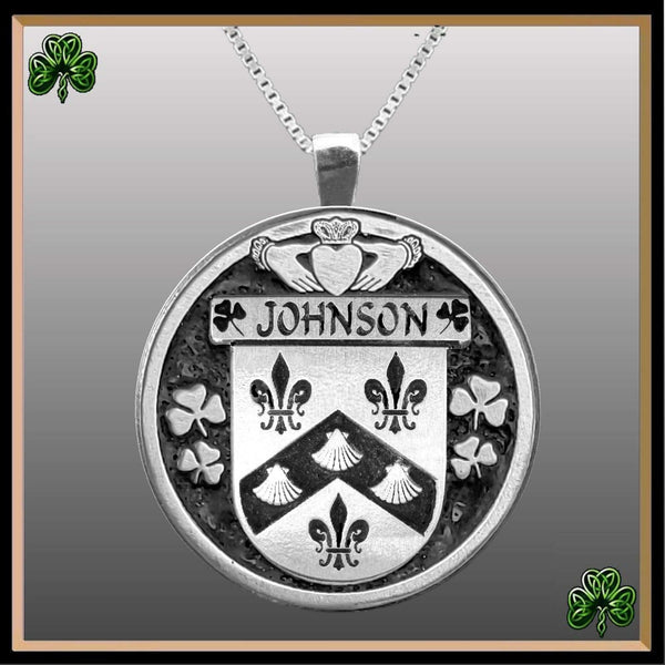 Johnson Irish Coat of Arms Disk Pendant, Irish