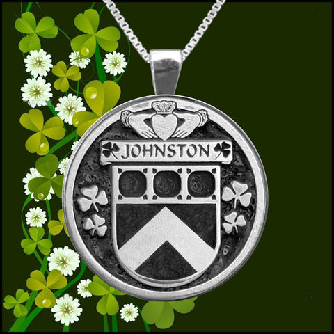 Johnston Irish Coat of Arms Disk Pendant, Irish