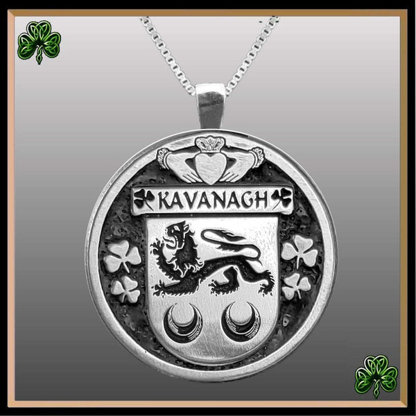 Kavanagh Irish Coat of Arms Disk Pendant, Irish