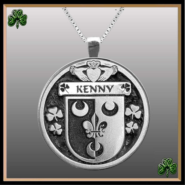 Kenny Irish Coat of Arms Disk Pendant, Irish