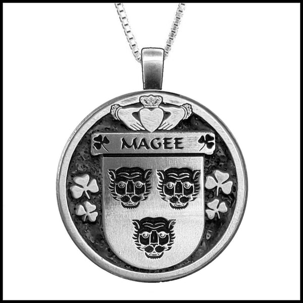 Magee Irish Coat of Arms Disk Pendant, Irish