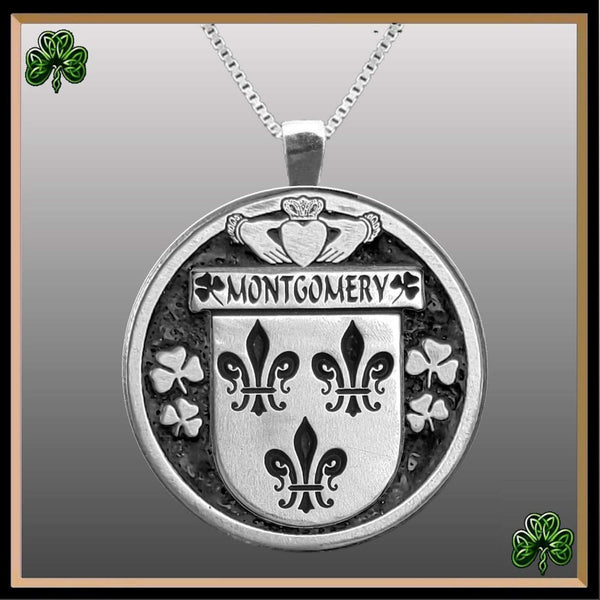 Montgomery Irish Coat of Arms Disk Pendant, Irish