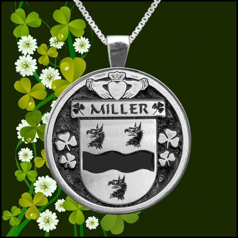 Miller Irish Coat of Arms Disk Pendant, Irish