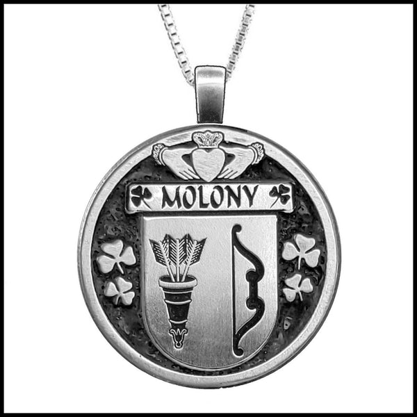 Molony Irish Coat of Arms Disk Pendant, Irish