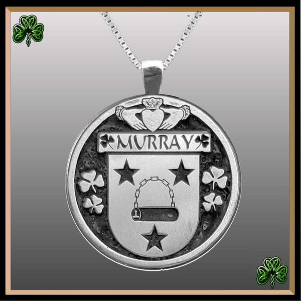 Murray 2 Irish Coat of Arms Disk Pendant, Irish