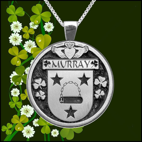 Murray 2 Irish Coat of Arms Disk Pendant, Irish
