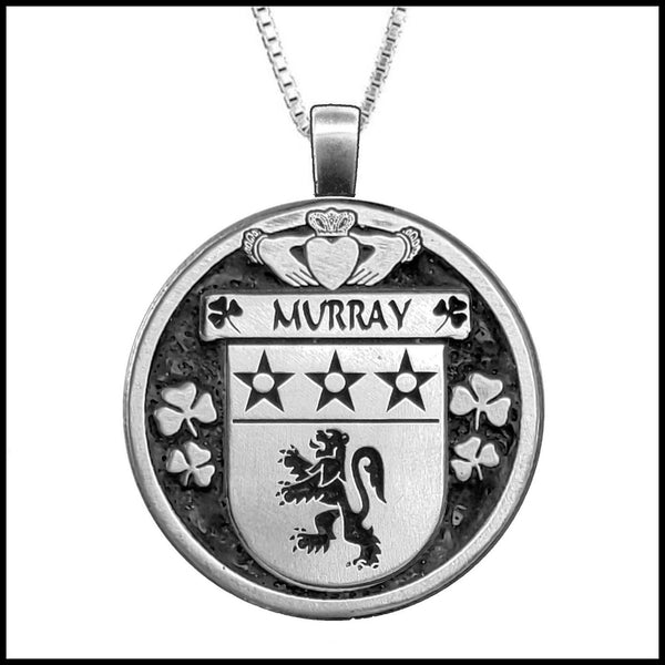 Murray Irish Coat of Arms Disk Pendant, Irish
