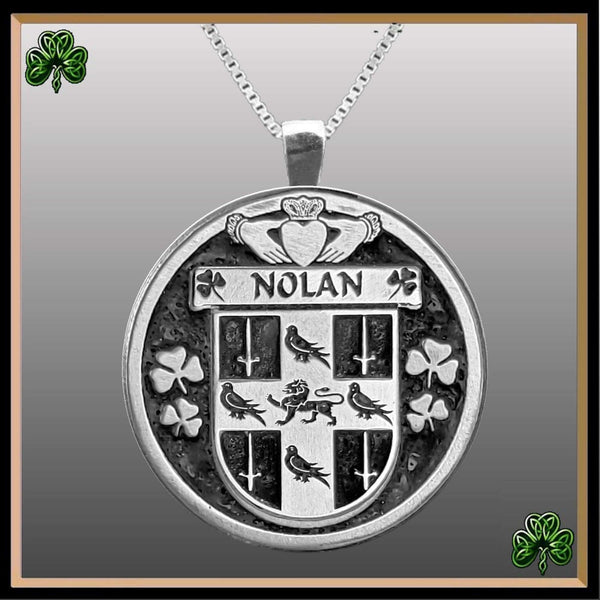 Nolan Irish Coat of Arms Disk Pendant, Irish
