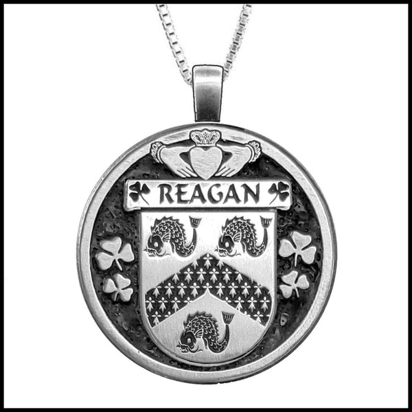 Reagan Irish Coat of Arms Disk Pendant, Irish