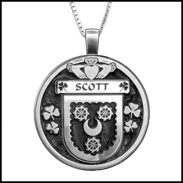 Scott Irish Coat of Arms Disk Pendant, Irish