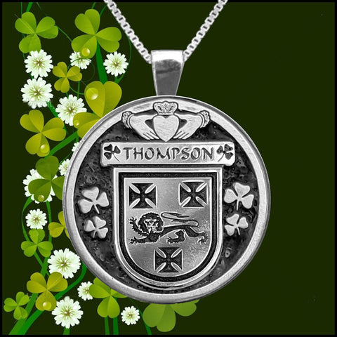 Thompson Irish Coat of Arms Disk Pendant, Irish