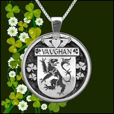Vaughan Irish Coat of Arms Disk Pendant, Irish