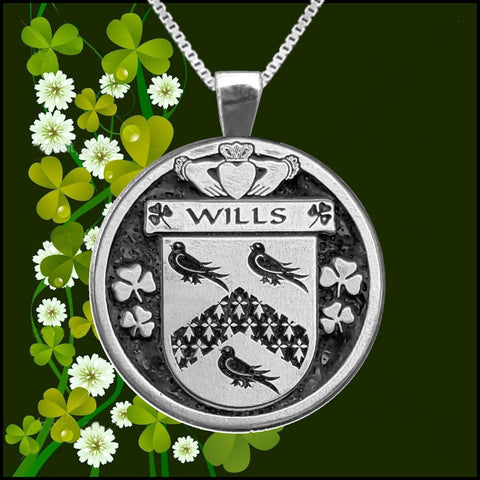 Wills Irish Coat of Arms Disk Pendant, Irish