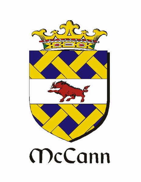 McCann Irish Coat of Arms Badge Glass Beer Mug