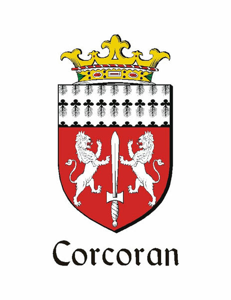 Corcoran Irish Coat of Arms Badge Glass Beer Mug