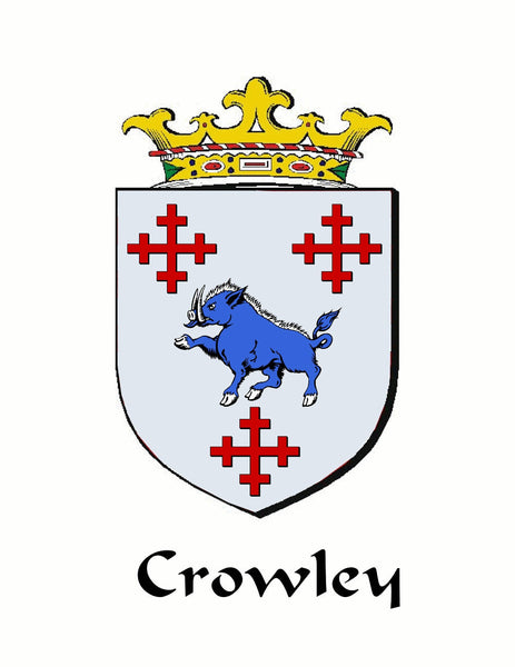 Crowley Irish Coat of Arms Badge Glass Beer Mug