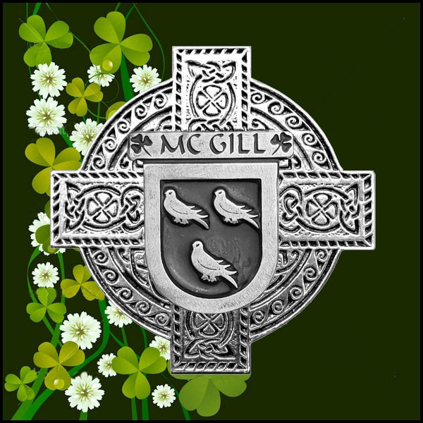 McGill Irish Coat of Arms Badge Glass Beer Mug