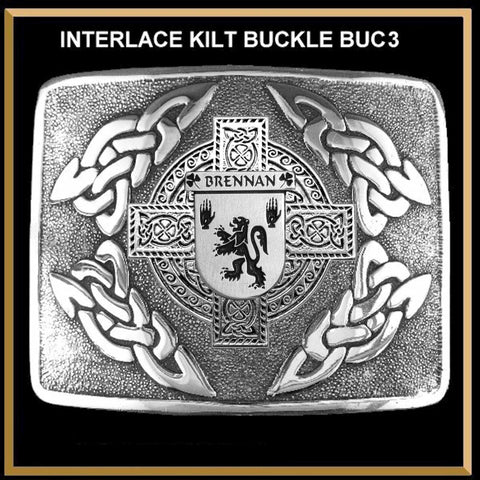 Brennan Irish Coat of Arms Interlace Kilt Buckle