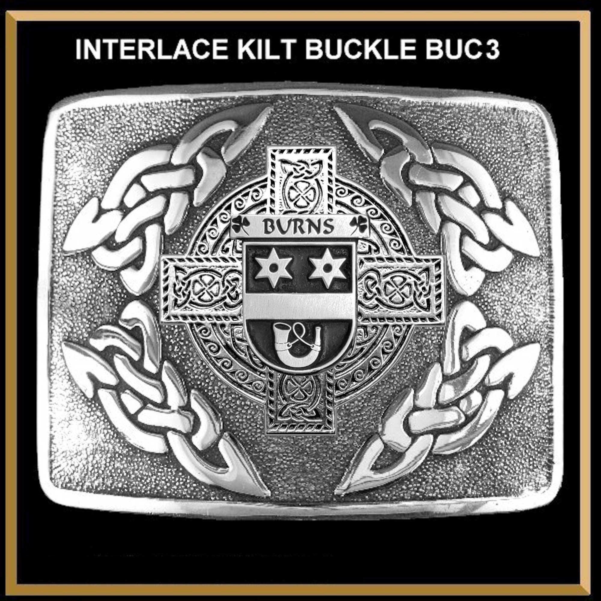 Buckley Irish Coat of Arms Interlace Kilt Buckle