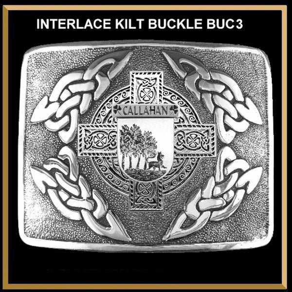 Dillon Irish Coat of Arms Interlace Kilt Buckle