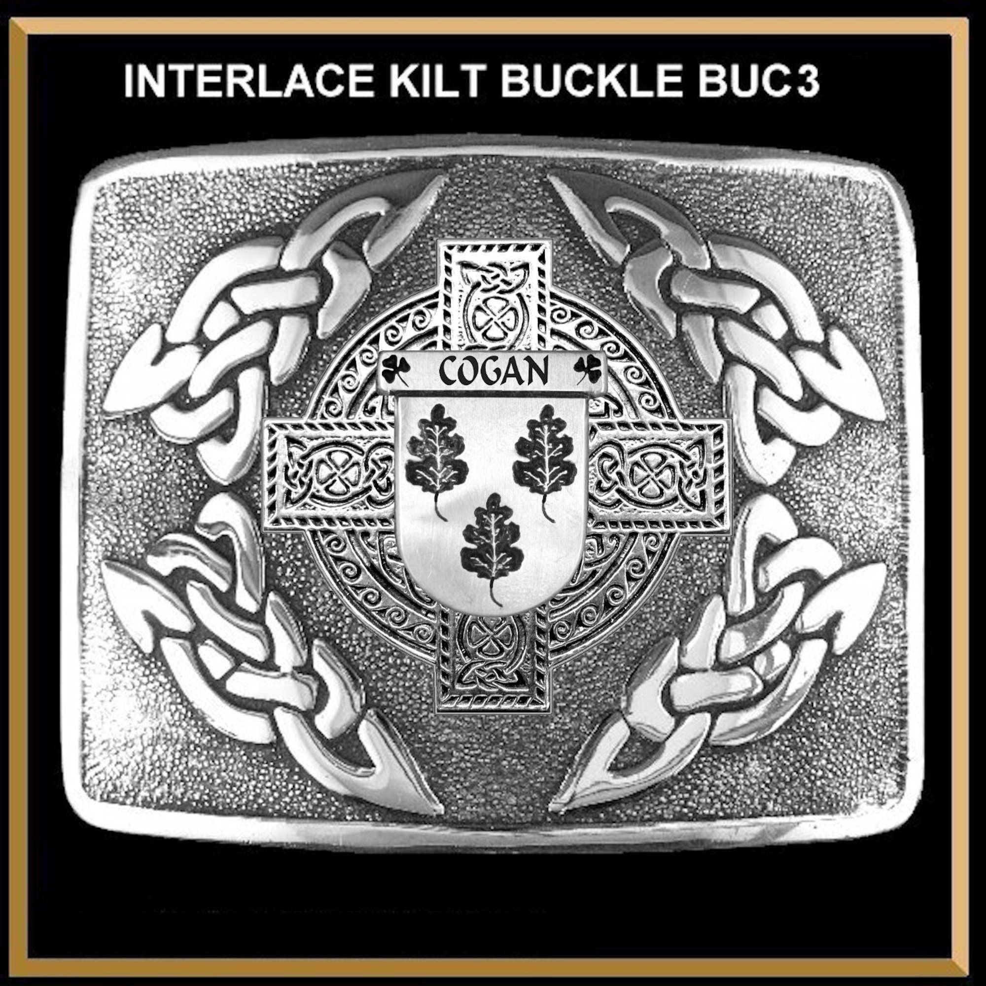 Cogan Irish Coat of Arms Interlace Kilt Buckle
