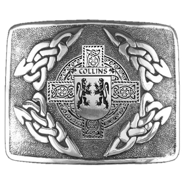 Collins Irish Coat of Arms Interlace Kilt Buckle