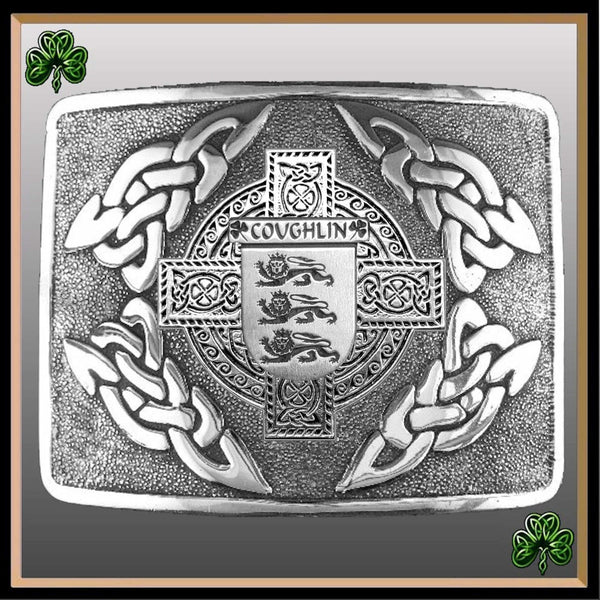 Coughlin Irish Coat of Arms Interlace Kilt Buckle