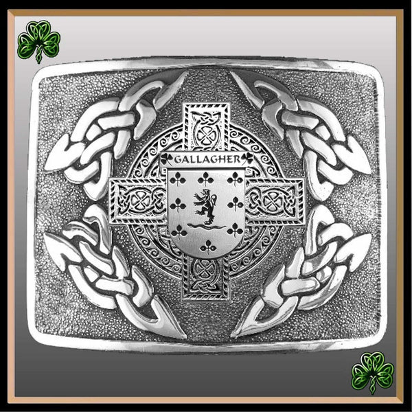 Gallagher Irish Coat of Arms Interlace Kilt Buckle