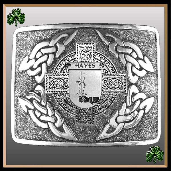 Hayes Irish Coat of Arms Interlace Kilt Buckle