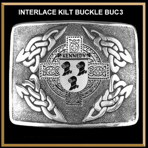 Kennedy Irish Coat of Arms Interlace Kilt Buckle