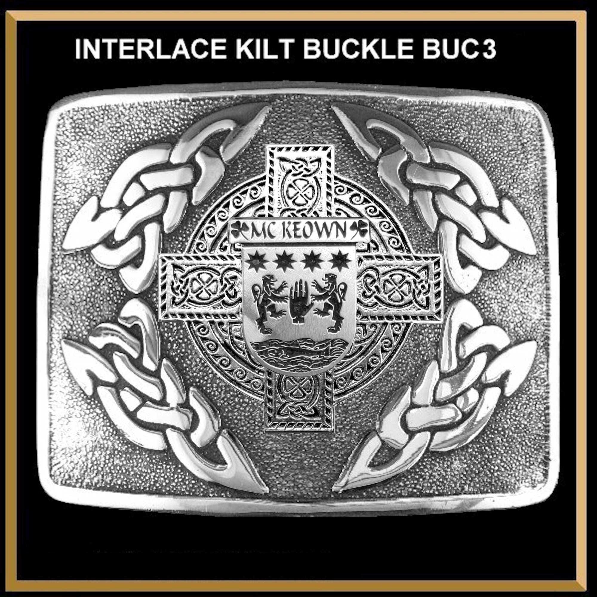 McKeown Irish Coat of Arms Interlace Kilt Buckle