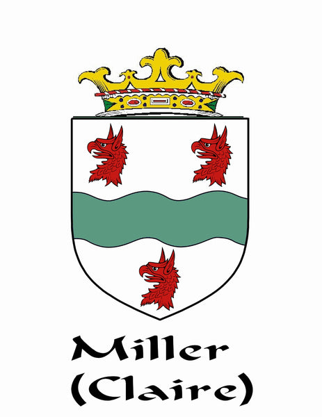 Miller Irish Coat of Arms Badge Glass Beer Mug