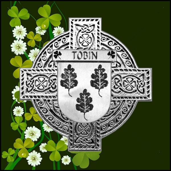 Tobin Irish Coat of Arms Badge Glass Beer Mug