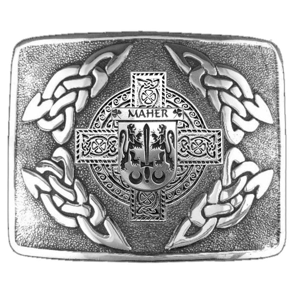 Maher Irish Coat of Arms Interlace Kilt Buckle