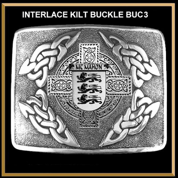 McMahon Irish Coat of Arms Interlace Kilt Buckle