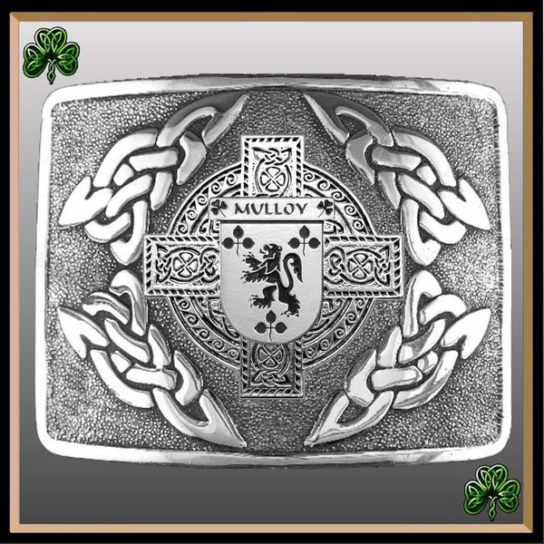 Mulloy Irish Coat of Arms Interlace Kilt Buckle