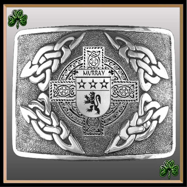 Murray Irish Coat of Arms Interlace Kilt Buckle