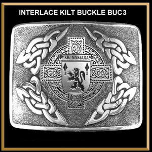 McNamara Irish Coat of Arms Interlace Kilt Buckle