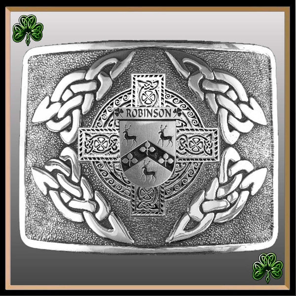 Robinson Irish Coat of Arms Interlace Kilt Buckle