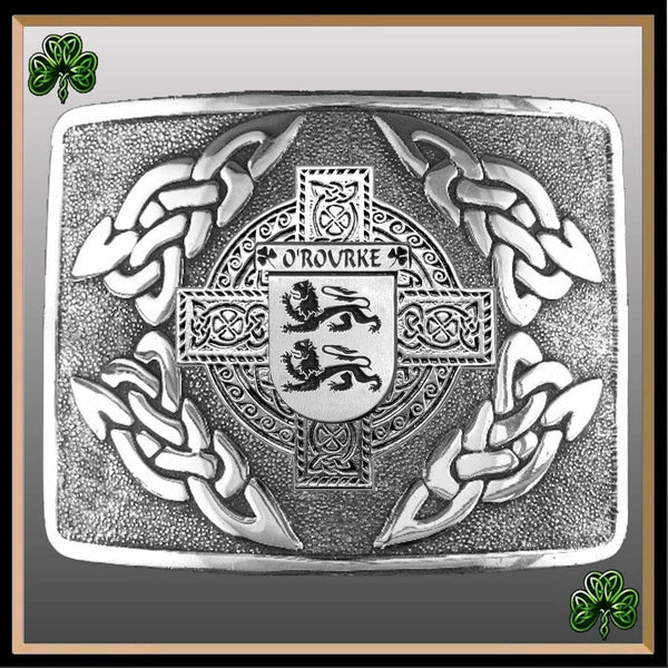 O'Rourke Irish Coat of Arms Interlace Kilt Buckle
