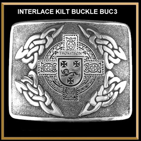 Thompson Irish Coat of Arms Interlace Kilt Buckle