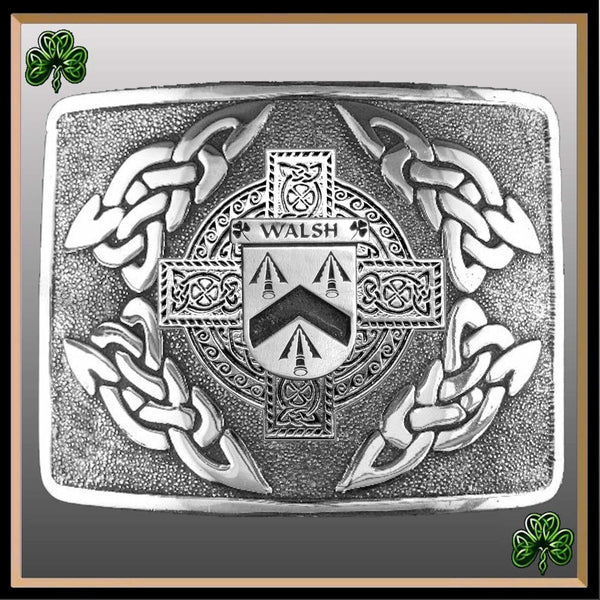 Walsh Irish Coat of Arms Interlace Kilt Buckle