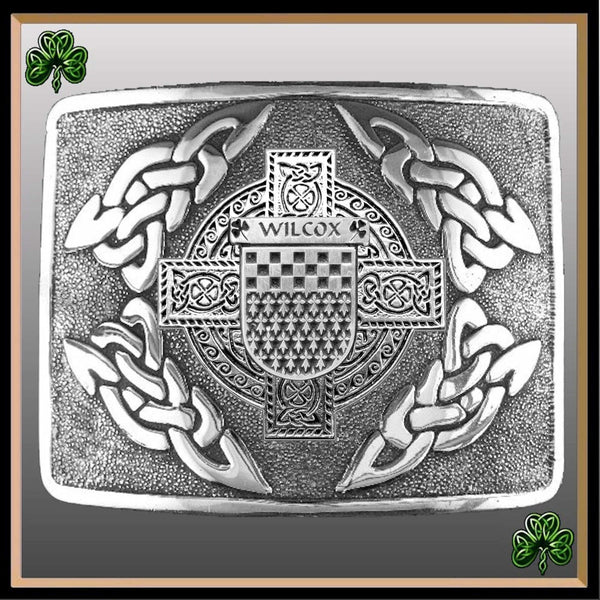 Wilcox Irish Coat of Arms Interlace Kilt Buckle