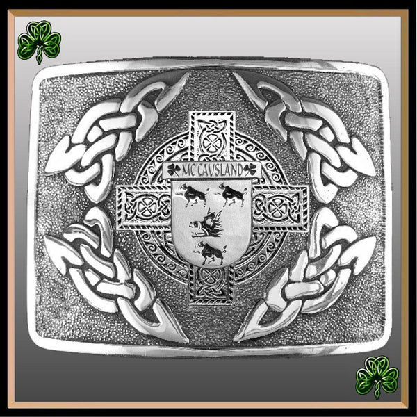 McCausland Irish Coat of Arms Interlace Kilt Buckle