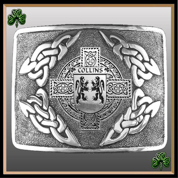 Collins Irish Coat of Arms Interlace Kilt Buckle