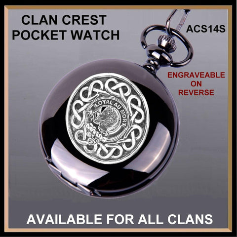 Adair Clan Crest  Black Pocket Watch