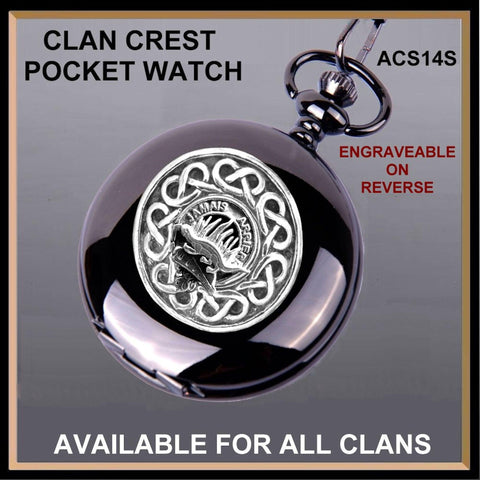 Douglas Clan Crest  Black Pocket Watch
