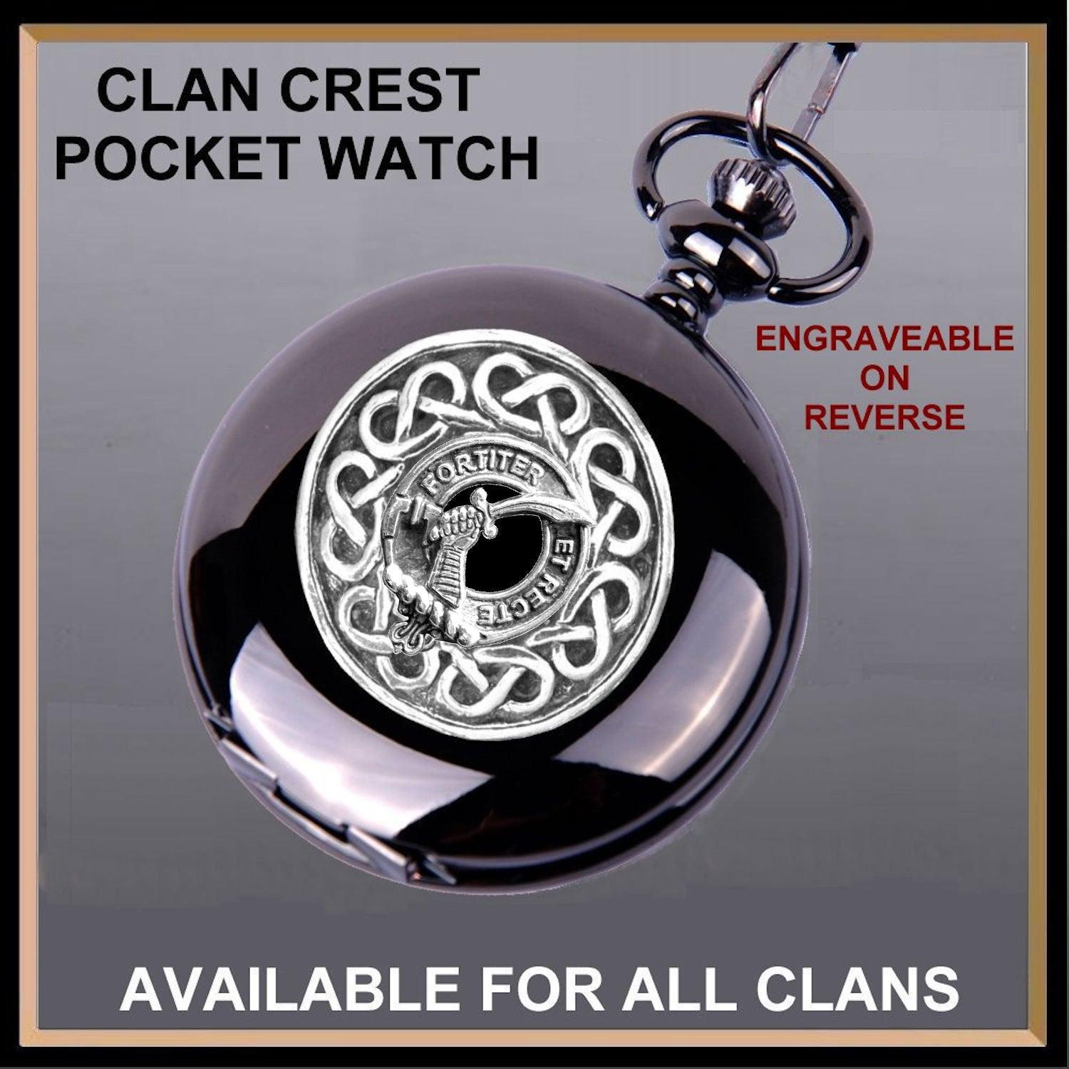 Elliott Scottish Clan Crest Pocket Watch