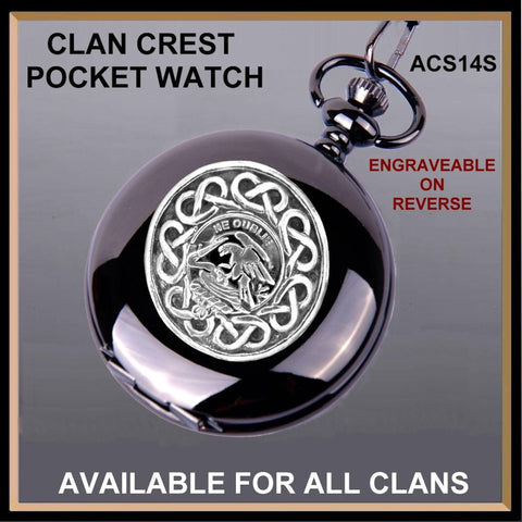 Graham Clan Crest  Black Pocket Watch